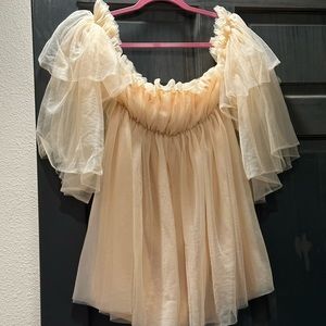 Shein off shoulder ruffle mesh/Tulle dress